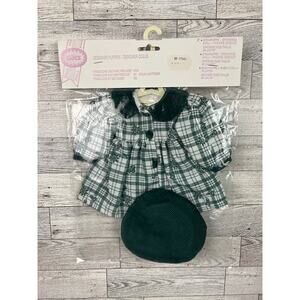 GOTZ BERET OUTFIT Green Plaid Dress Hat Fanouche Friends 15 Inch Doll Paris NIP